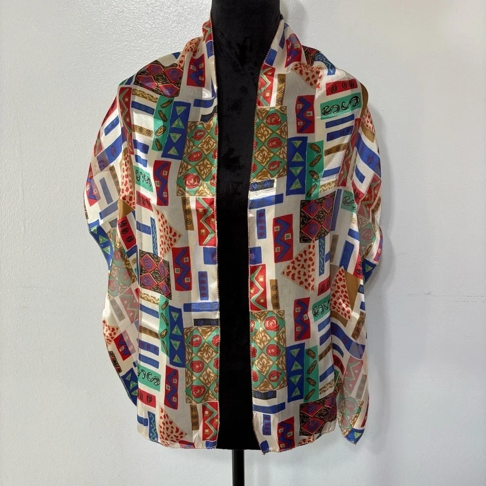 Multi Color Light Weight Head Scarf Shoulder Wrap Neck Scarf Purse Scarf OS